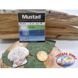 1 Packung mit 10 stk. angelhaken Mustad Crystal mit schaufel cod.221C sz.16 CF.A284