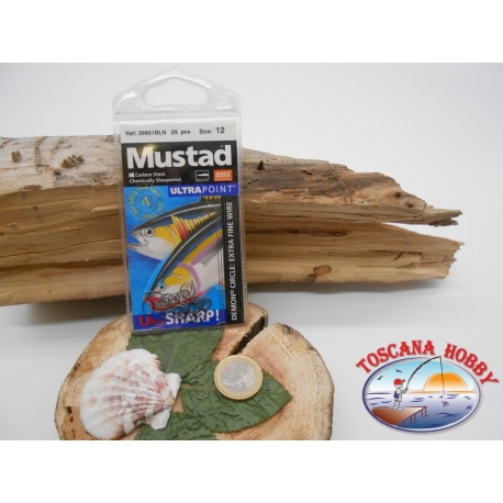 1 bustina 25 pz ami Mustad autoferranti, occhiello cod.39951BLN sz.12 FC.A349