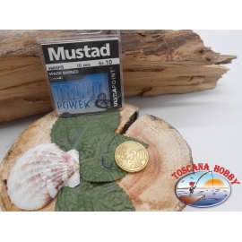 1 sachet de 10 pcs Mustad, scoop, bleu, cod.496NPB sz. 10 FC.A400