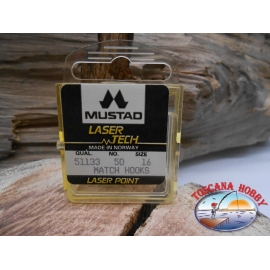 1 confezione da 50pz ami Mustad "laser tech" serie 51133 sz.16 FC.A457