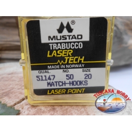 1 pack of 50pcs Mustad "laser tech" series 51147 sz.20 FC.A470