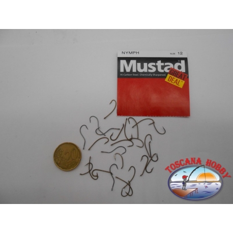 1 pack of 25 pcs Mustad "great deal" series Nymph sz.12 FC.A511