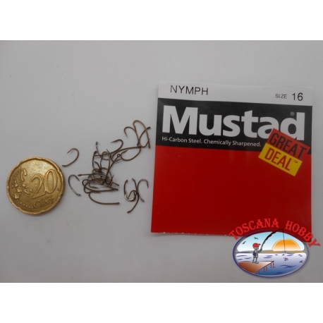 1 pack of 25 pcs Mustad "great deal" series Nymph sz.16 FC.A513