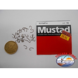 1 confezione da 25pz ami Mustad "great deal" serie Nymph sz.18 FC.A514