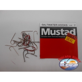 1 paquete de 25 pcs Mustad "gran cantidad" de la serie de agua salada ganchos de sz.7 FC.A516