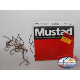 1 confezione da 25pz ami Mustad "great deal" serie Wet fly hooks sz.12 FC.A525