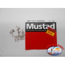 1 paquete de 25 pcs Mustad "gran cantidad" de la serie mosca Húmeda ganchos de sz.18 FC.A528