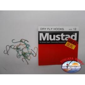 1 confezione da 25pz ami Mustad "great deal" serie Dry fly hooks sz.12 FC.A530