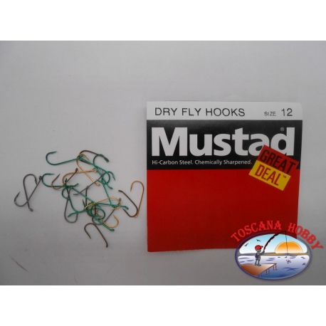 1 packung 25pz angelhaken Mustad "great deal" Dry fly hooks sz.12 CF.A530