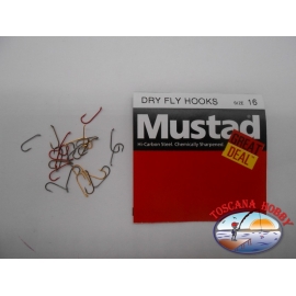 1 confezione da 25pz ami Mustad "great deal" serie Dry fly hooks sz.16 FC.A532