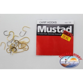 1 confezione da 25pz ami Mustad "great deal" serie Carp hooks sz.11 FC.A535