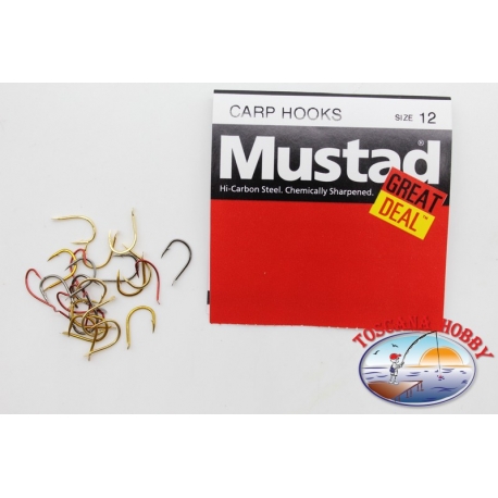 1 packung 25pz angelhaken Mustad "great deal" - serie Carp hooks sz.12 CF.A537