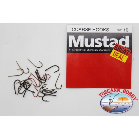 1 confezione da 25pz ami Mustad "great deal" serie Coarse hooks sz.10 FC.A538