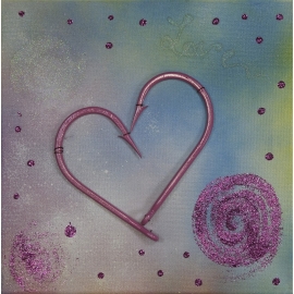 Picture pink heart and glitter size 30x30. QR8