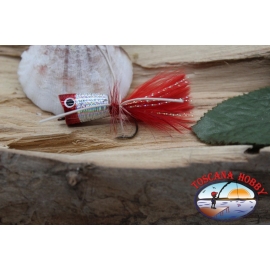 Popperino for fly fishing,Panther Martin,2cm, col.holographic red head.FC.T46