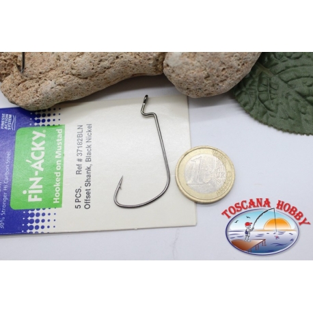 1bustina 5 PCs plumbed hooks offset Mustad, cod.37182BLN-1