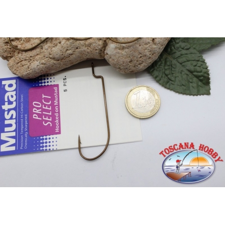 1 sobre 5 piezas Ganchos de plomo con desplazamiento Mustad, cod.39116BR-1