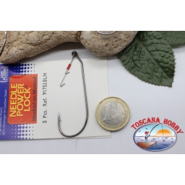 1 sachet 5 PCs Mustad offset hooks with hook cod.91752BLN No. 5/0 C. AP39