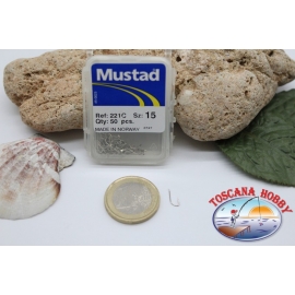 1 box 50pz Angelhaken Mustad cod.221C nr. 15 CF.B2B