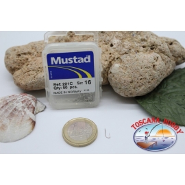 1 boîte de 50pcs hameçons Mustad cod.221C n.16 FC.B2C