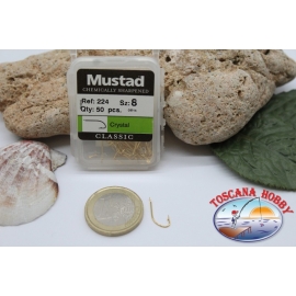 1 caja 50pcs anzuelos Mustad-cod.224 n.8 químicamente afilado FC.B3A