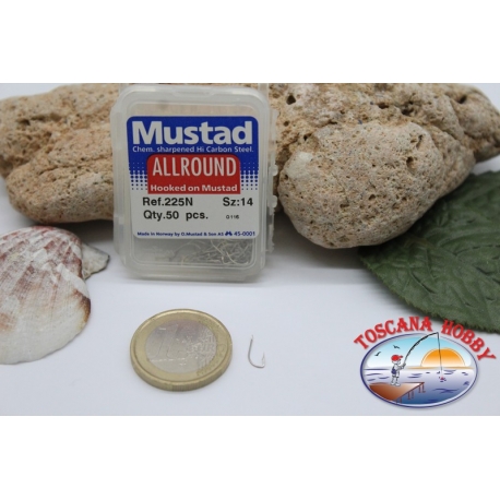 1 box 50pz Ami Mustad cod.225N n.14, all round hook FC.B6A