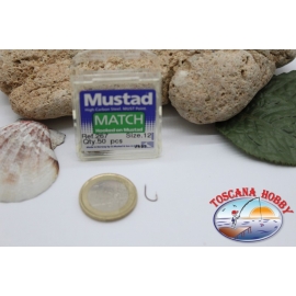 1 boîte de 50pcs hameçons Mustad cod.267 n.12 Match Crochet FC.B9C