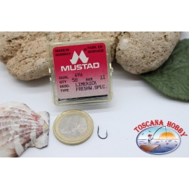 1 boîte de 50pcs hameçons Mustad cod.496 n.11, Limerick FC.B13B