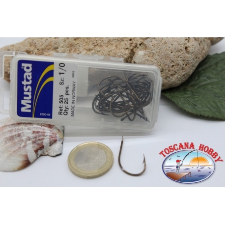 1 box 25 pcs Mustad cod.505 n.1/0 FC.B14A