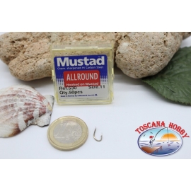 1 boîte de 50pcs hameçons Mustad cod.530 n.11 Tous les tours de Crochet FC.B18A