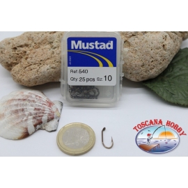 1 boîte de 25 pcs Mustad cod.540 n.10, oeillets FC.B20C