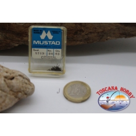 1box 50pcs Mustad cod. 5713, no. 26, Crystal, FC.B39D