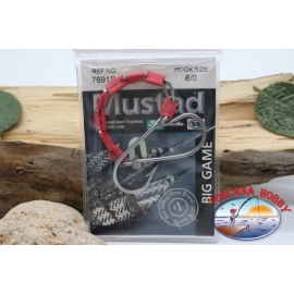 1bustina 2pcs Mustad-cod. 7691S-CH-RIG, n. 6/0 FC.B41A