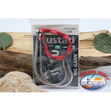 1bustina 2pcs Mustad-cod. 7691S-CH-RIG, n. 12/0 FC.B41C