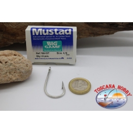 1box 10pcs Mustad-cod. 7691DT, no.4/0, Gran juego, FC.B45A