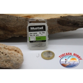 1 box 50pz Angelhaken Mustad cod.220N nr. 14, Crystal Hook FC.B1I