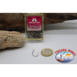 1 box 50pz angelhaken Mustad cod. 90208, nr. 3, Kendal runde, FC stahl.B48D