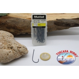 1 box 25 st. angelhaken Mustad cod. 4446B, nr. 2/0, Kirby hooks, öse FC.B62C