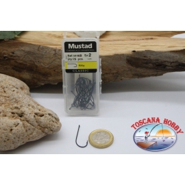 1 box 25 pz ami Mustad cod. 4446B, n.2, Kirby hooks, occhiello FC.B62E