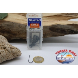 1 box 25 st. angelhaken Mustad cod. 4446B, nr. 3, salt water hooks, öse FC.B62G