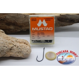 1 boîte de 50 pcs Mustad cod. 3137, n.3/0, oeillets FC.B68C