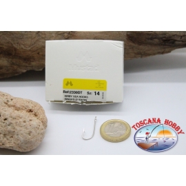 1 box 100 stk. angelhaken Mustad cod. 2330DT, nr. 14, Kirby sea hooks, öse FC.B72H