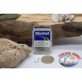 1 boîte de 50pcs hameçons Mustad cod. 92553S, pas. 8, FC.B81C