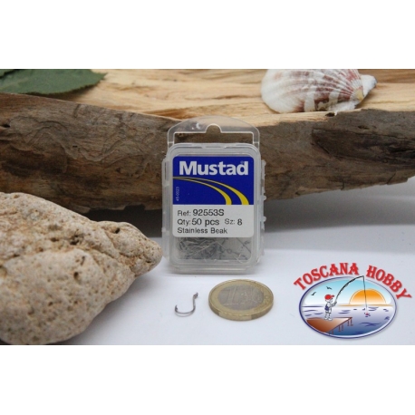 1 box 50pz ami Mustad cod. 92553S, n. 8,  FC.B81C