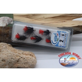 1 Pack de 6pcs. ami de plumas de Colibrí sz. 2 para trolling y spinning CB106