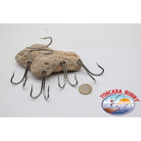 5 Ami doppi in acciaio, Mustad cod. 7982HS, n.7/0,FC.D7A