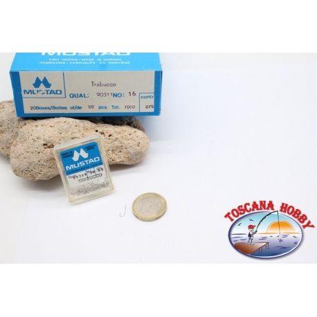 20 cuadro 50pcs anzuelos Mustad, el bacalao.90311, no.16, FC.E18B