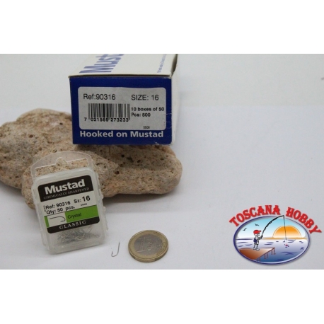 10 caja de 50 Mustad, el bacalao.90316 no.16, FC.E23A