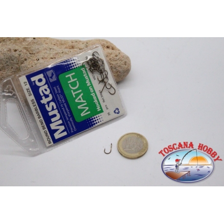 1 bustina 25pz ami Mustad cod.39844, n. 12, round bend barbless FC.B87A