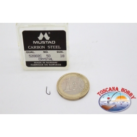 1 caja 50pcs anzuelos Mustad-cod.52002C, no. 18 FC.B90C